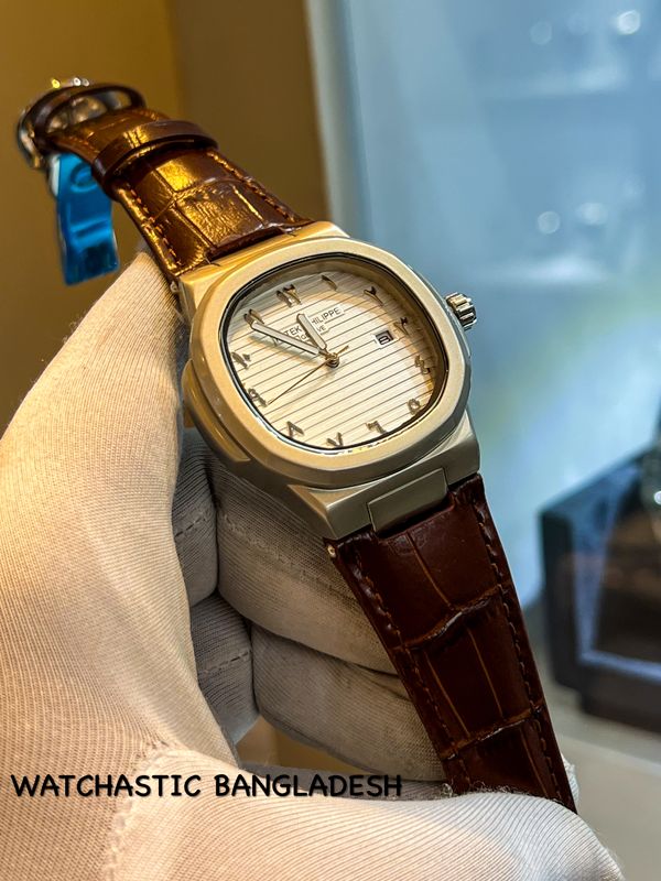 Patek Brown Belt White Dial Arabic