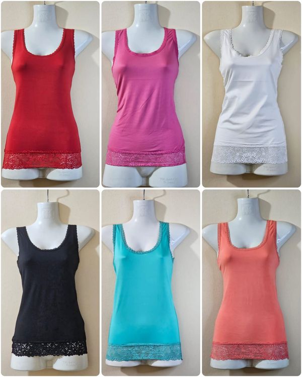 Women's cotton lace tank top