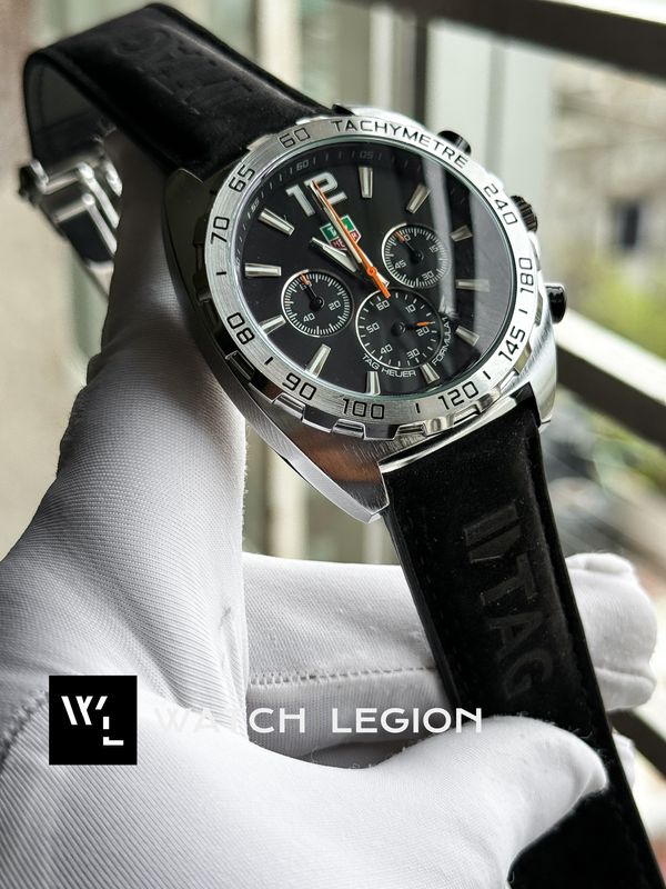 TAG BELT ANNIVERSARY PLAIN SILVER CASE BLACK DIAL BLACK BELT