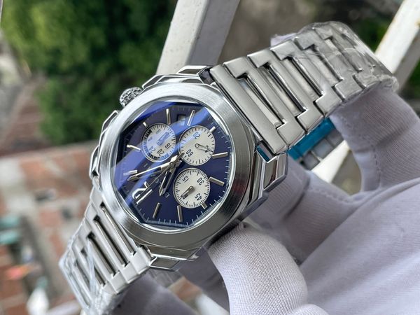 Bvgari Chain Blue Dial White Sub