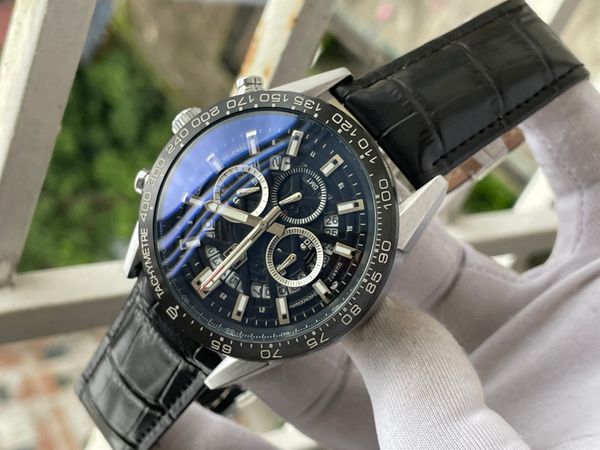 Tag 100M Black Belt Silver Case Black Dial