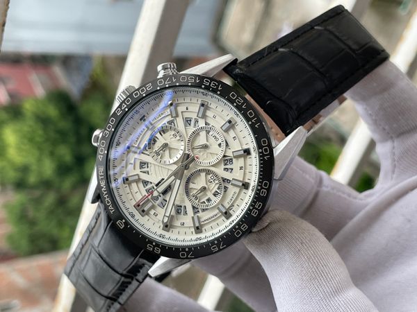Tag 100M Black Belt Silver Case White Dial