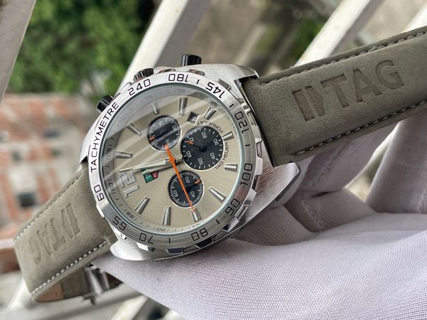 Tag Belt Anniversary Plain Silver Case Grey Dial Grey Belt