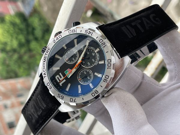 Tag Belt Anniversary Plain Silver Case Black Dial Black Belt