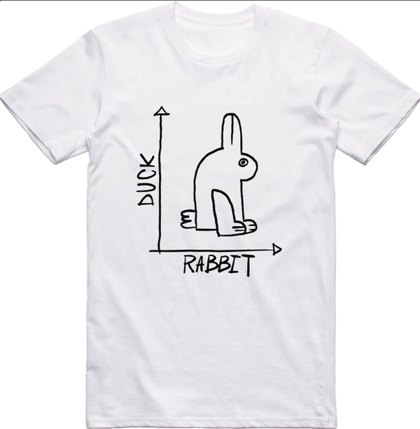 Mens Funny T-Shirt Rabbit Duck Design Regular Fit 100% Cotton Tee