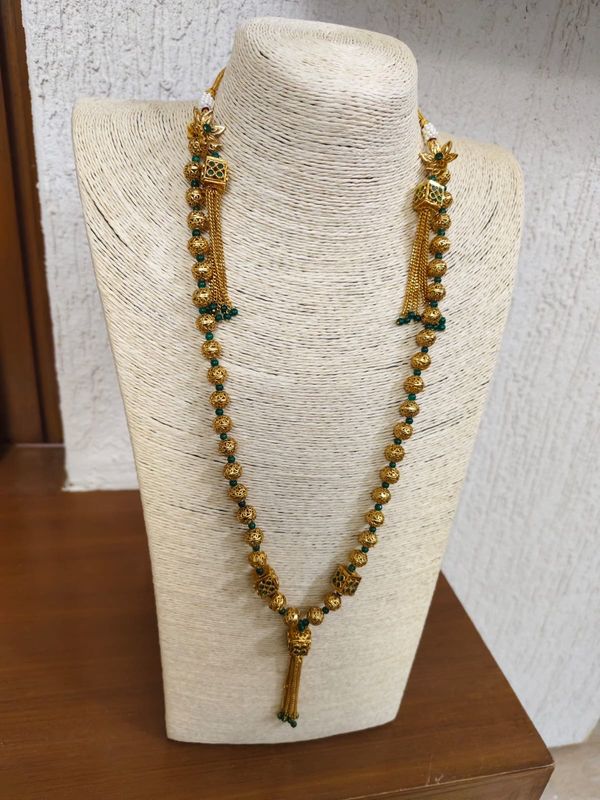 original Indian joipuri boll long chain and earrings