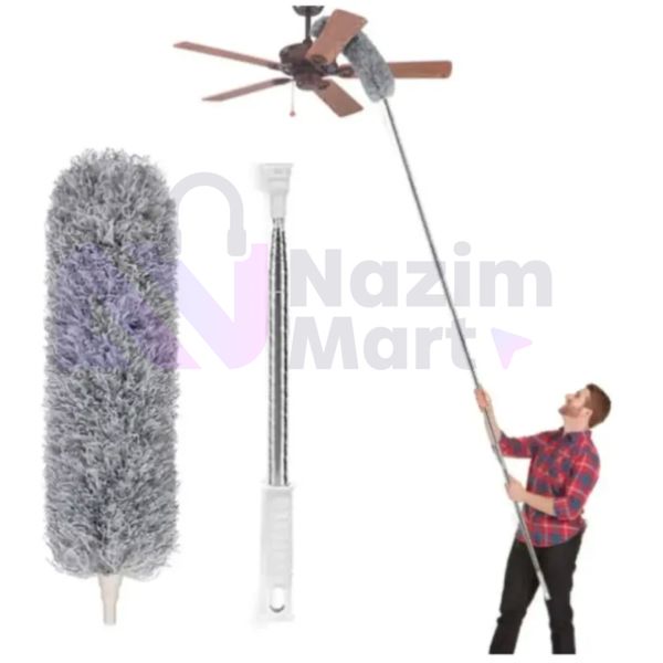 9.5 Feet Bendable Feather Duster with Extra Long Extendable Microfiber Duster - Nazim Mart