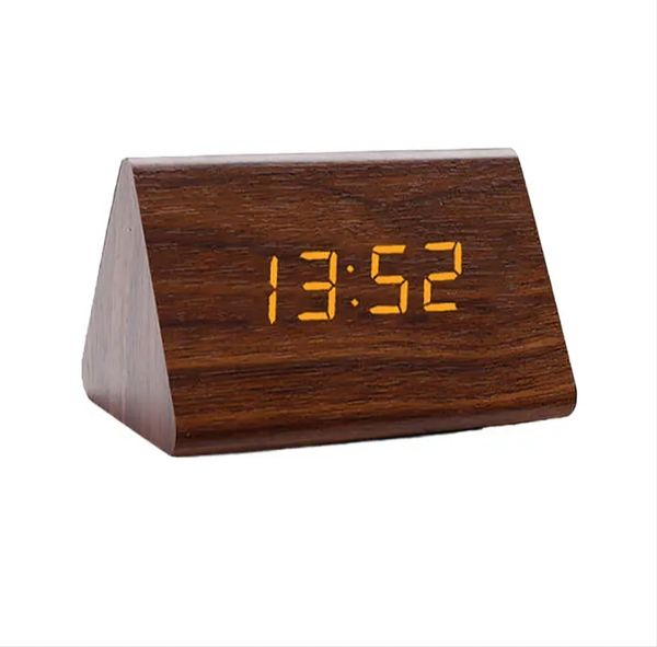 Aesthetically Pleasing Bamboo and Wood Texture Electronic Clock Digital Interpretation of Time Fabrication Services Product
