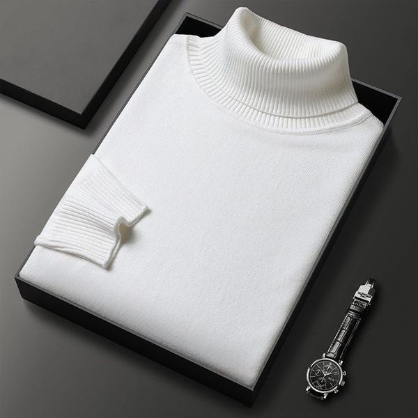 Classic White Turtleneck Sweater