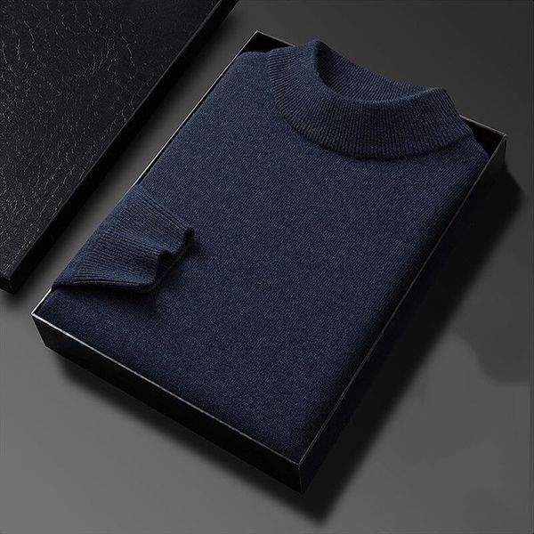 Classic Nevy Blue Turtleneck Sweater