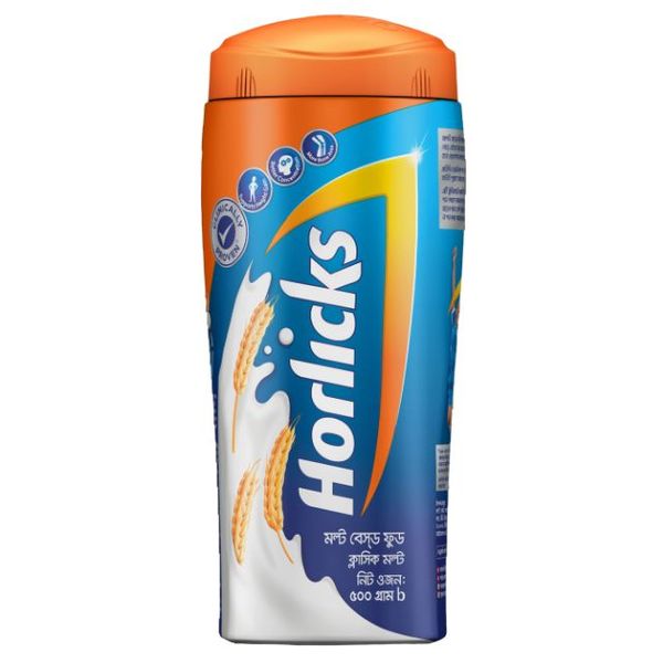 Standard Horlicks Health And Nutrition Drink Jar 500gm(স্ট্যান্ডার্ড হরলিক্স স্বাস্থ্য এবং পুষ্টি পানীয় জার)