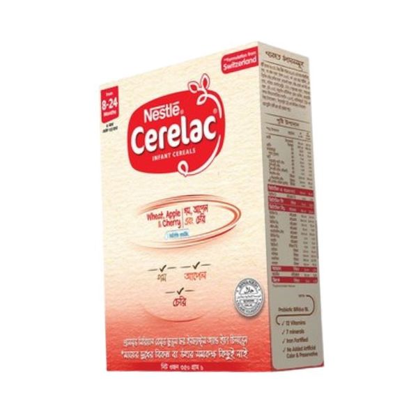 Nestlé Cerelac 2 Apple & Cherry Baby Food (8 M+) 350gm(সেরেলাক 2 আপেল এবং চেরি বেবি ফুড)