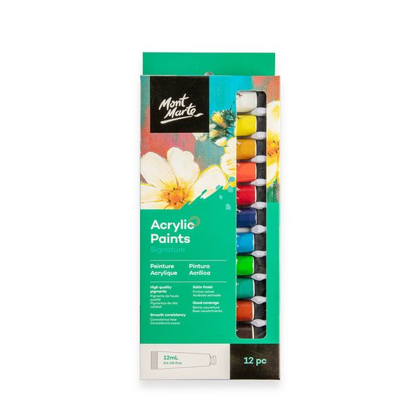 Mont Marte Acrylic Paints  12pc x 12ml