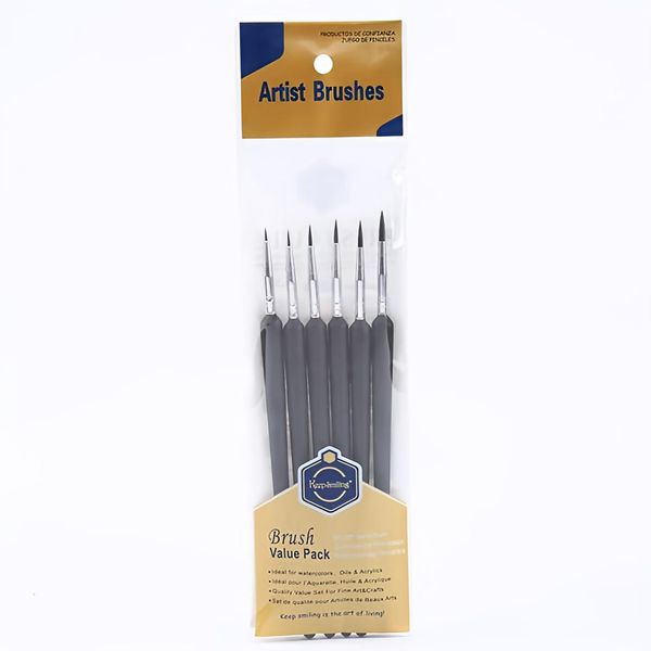 Keep Smiling 6 pcs Set Liner Brush Fine Detailing Paint Brush for Painting