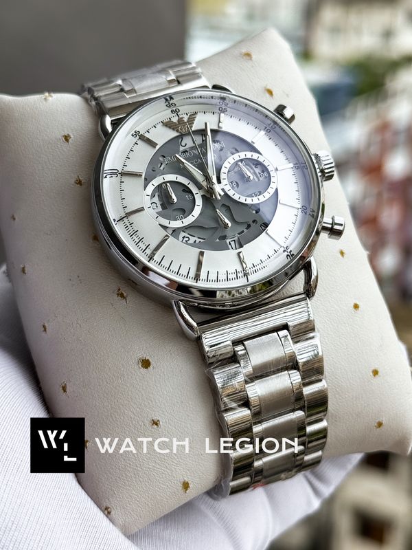 ARMANI CHAIN OVAL GLASS MECCANICO WHITE DIAL