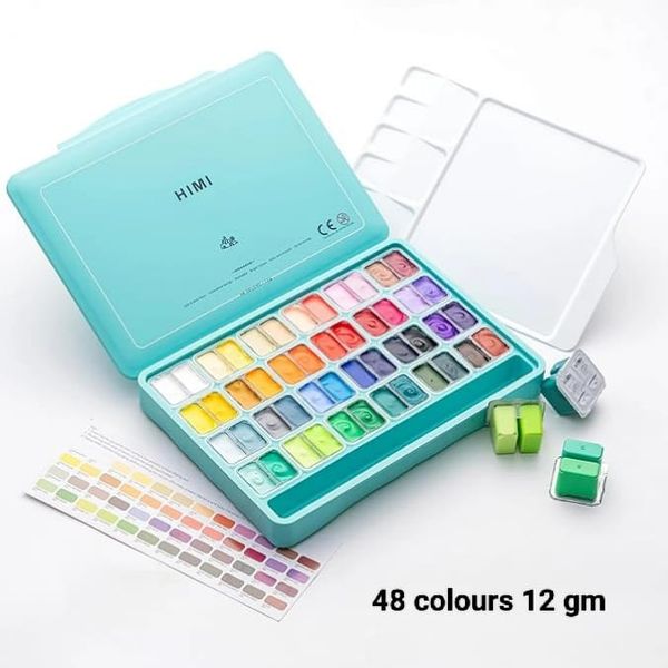 HIMI Twin Cup Jelly Gouache 12 gm Paint Set 48 Colors