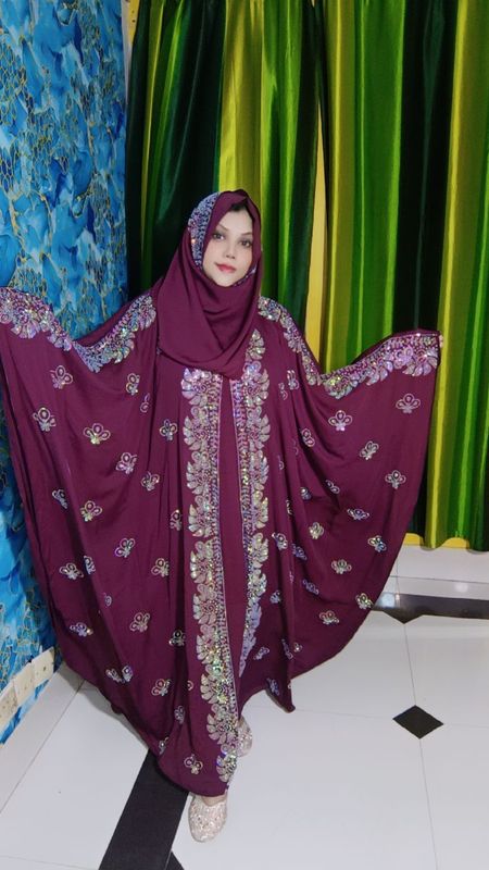 maroon abaya borka