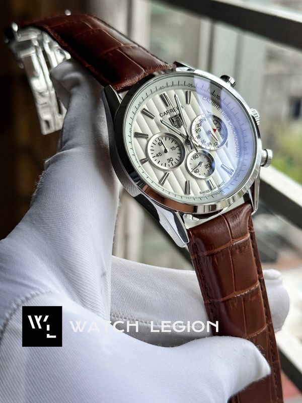 TAG BELT 1969 BROWN BELT SILVER CASE WHITE DIAL