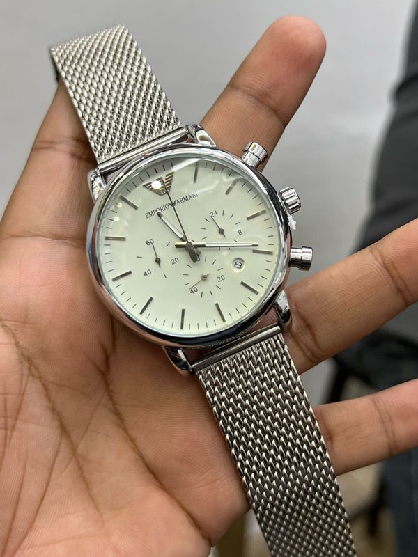 ARMANI MESH CHAIN GLOSSY FS WHITE DIAL