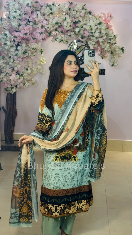 জরজেট টারসেল ডিজাইন রেডিমেড থ্রি পিস
