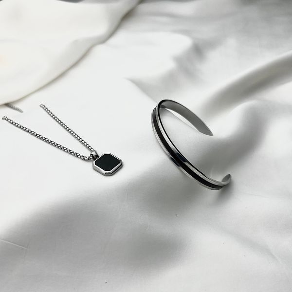 Stainless Steel Bracelet & Pendant Combo