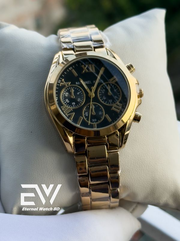 MICHAEL KORS CHAIN GOLD BODY BLACK DIAL