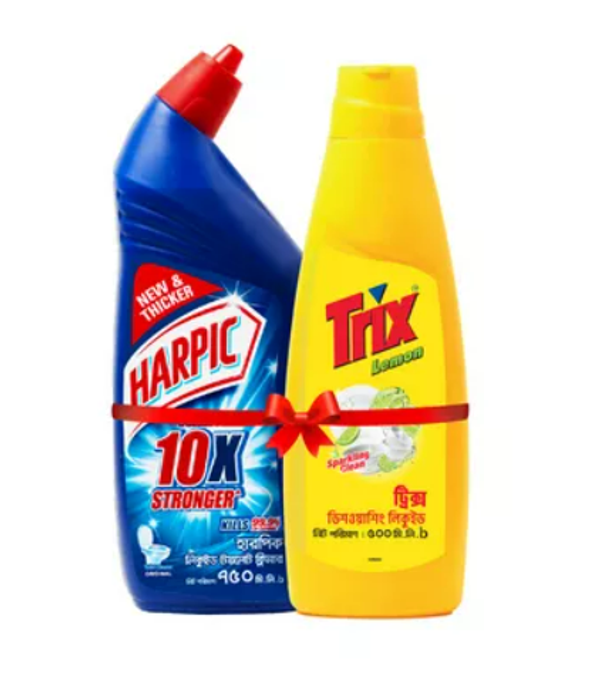 Harpic Toilet Cleaner 750 ml and Trix Liquid 500 ml (Combo Offer)