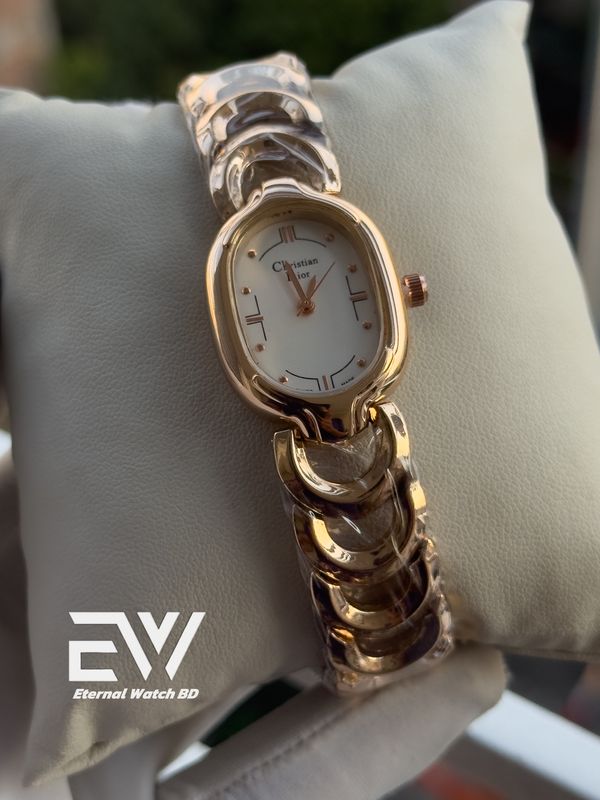 CHRISTIAN DIOR CHAIN ROSE GOLD BODY WHITE DIAL