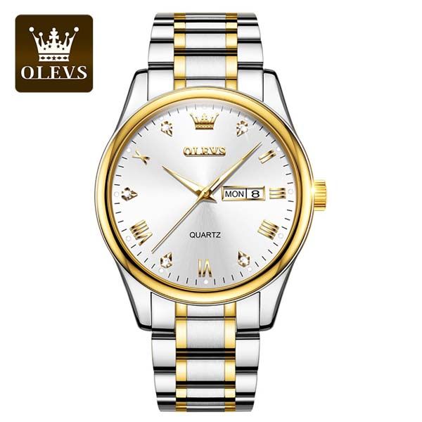 Olevs Luxury Men’s Quartz Watch(White,Black-White, Gold, Black-Gold)