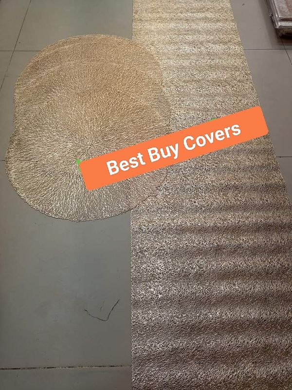 (7 pice set)MatNordic PVC Placemat Golden Octagonal Round Kitchen Dining Table Mats