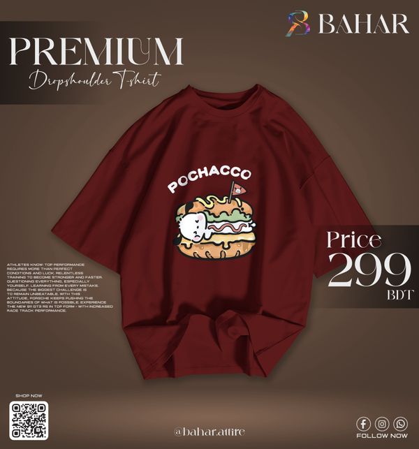 Drop Shoulder T-Shirt (Pochacco)