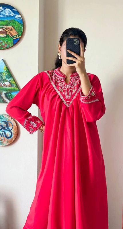 2pis💃 ইন্ডিয়ান চেরি জর্জেট