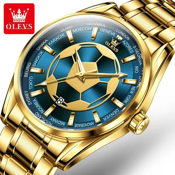 OLEVS 9949 Football Dial Men Business Sport Waterproof Quartz Watch