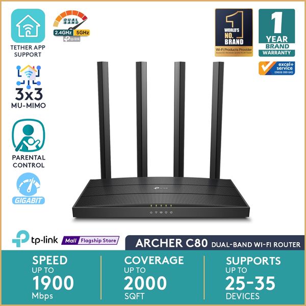 TP-Link Archer C80 AC1900 Gigabit 5ghz MU-MIMO Wi-Fi Router
