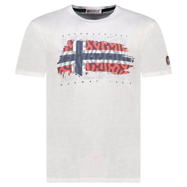 T-Shirt Men Short Sleeve with White Flag