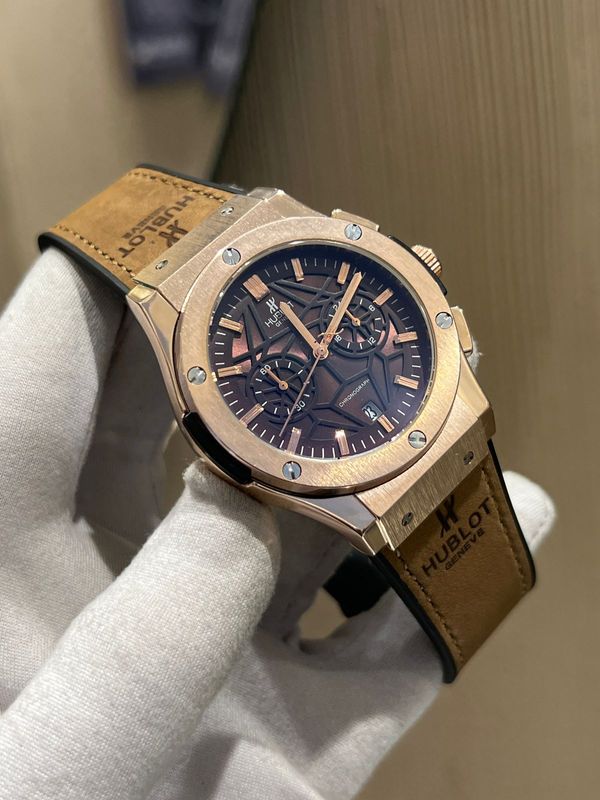 Hublot Spider Dial Rose Gold Case Brown Dial Velvet Belt AA