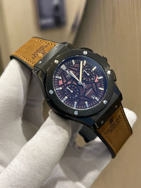 Hublot Spider Dial Black Case Brown Dial Velvet Belt AA
