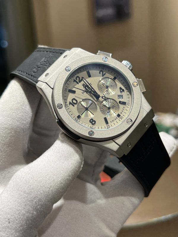 Hublot Big Bang Silver Case Grey Dial Black Velvet Belt AA