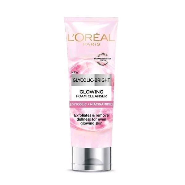 Loreal Paris Glycolic Bright Glowing Foam Cleanser with Glycolic Acid & Niacinamide