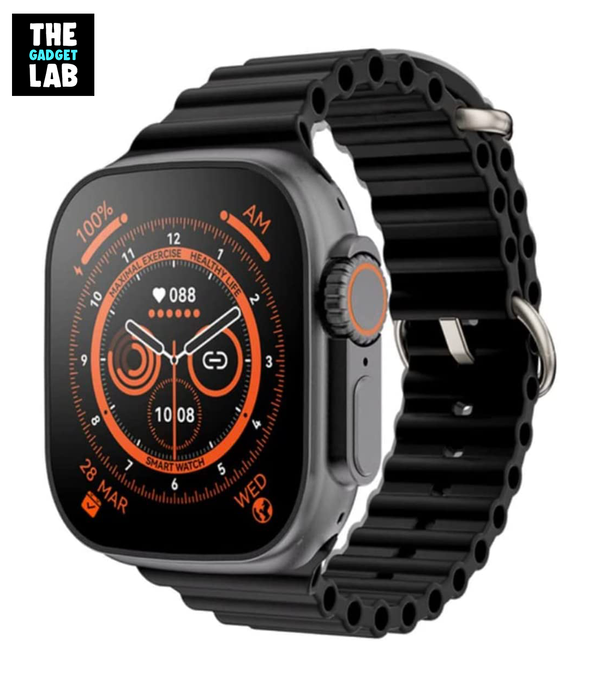 T800 Ultra Smartwatch Series 8 With Wireless Charging- Black