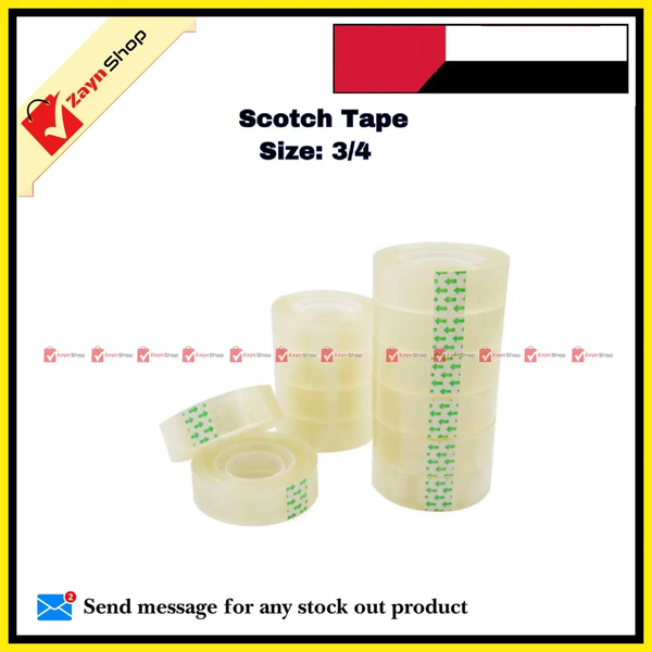 Scotch Tape Small Transparent 3/4" 0.75 inch 12 pcs