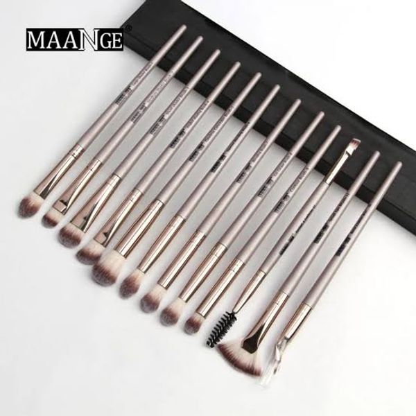 Maange 12ps Eye Brush Set (Silver)