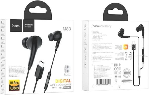 Hoco M83 Original Series Wire-Controlled Digital Earphones With Microphone - Image 2