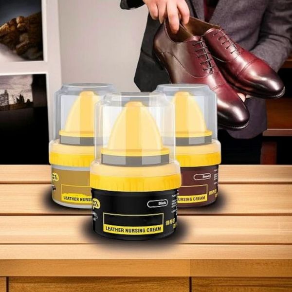 Leather Shoe Maintenance Oil With Sponge Liquid Shoe Polish Cream Fade-Resistant Leather Care Repair Cream For Sofas Furniture