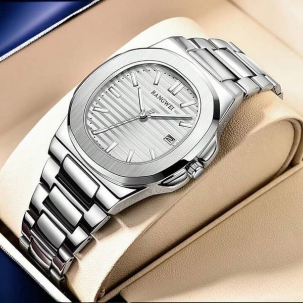 BANGWEI Vintage Square Nautilus Men's Watch Business Stainless Steel Waterproof Luminous Quartz Watch