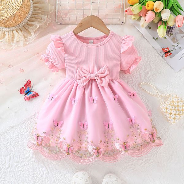 Baby Girl Sweet Pink Butterfly Tulle Princess Dress (6 months to 3 years)