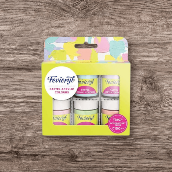 Fevicryl Multi Surface Pastel Acrylic Colours Kit 6 Shades X 15MI