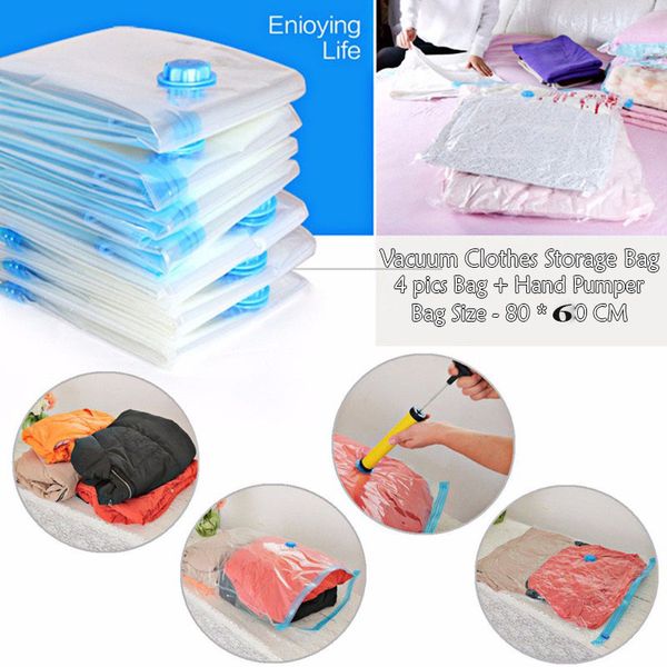 বায়ুরোধী Cloth Storage bag ( 4 bag+1 pumper)