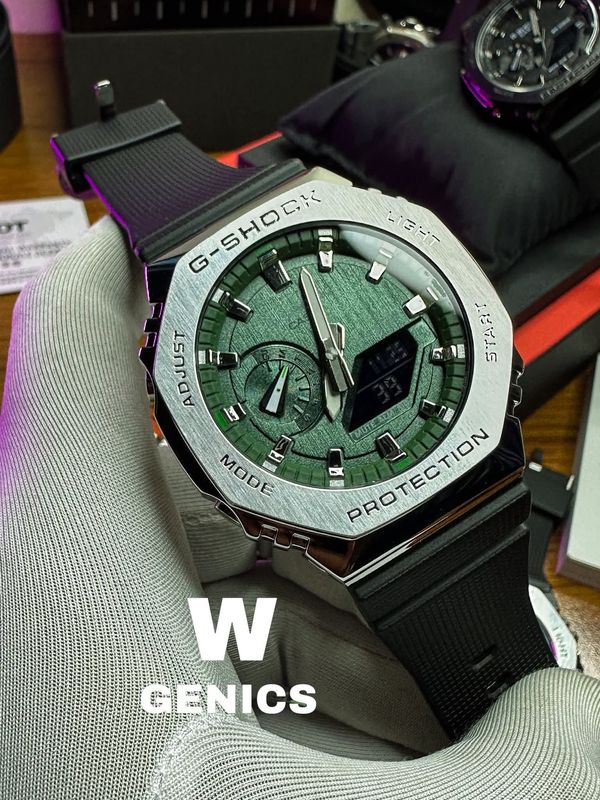 Gshock GA 2100 Green Dial Black Belt