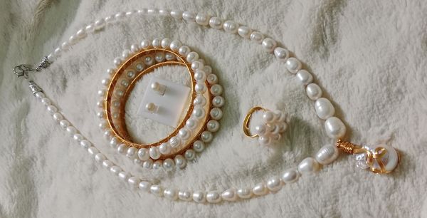 White Pearl Necklace Combo